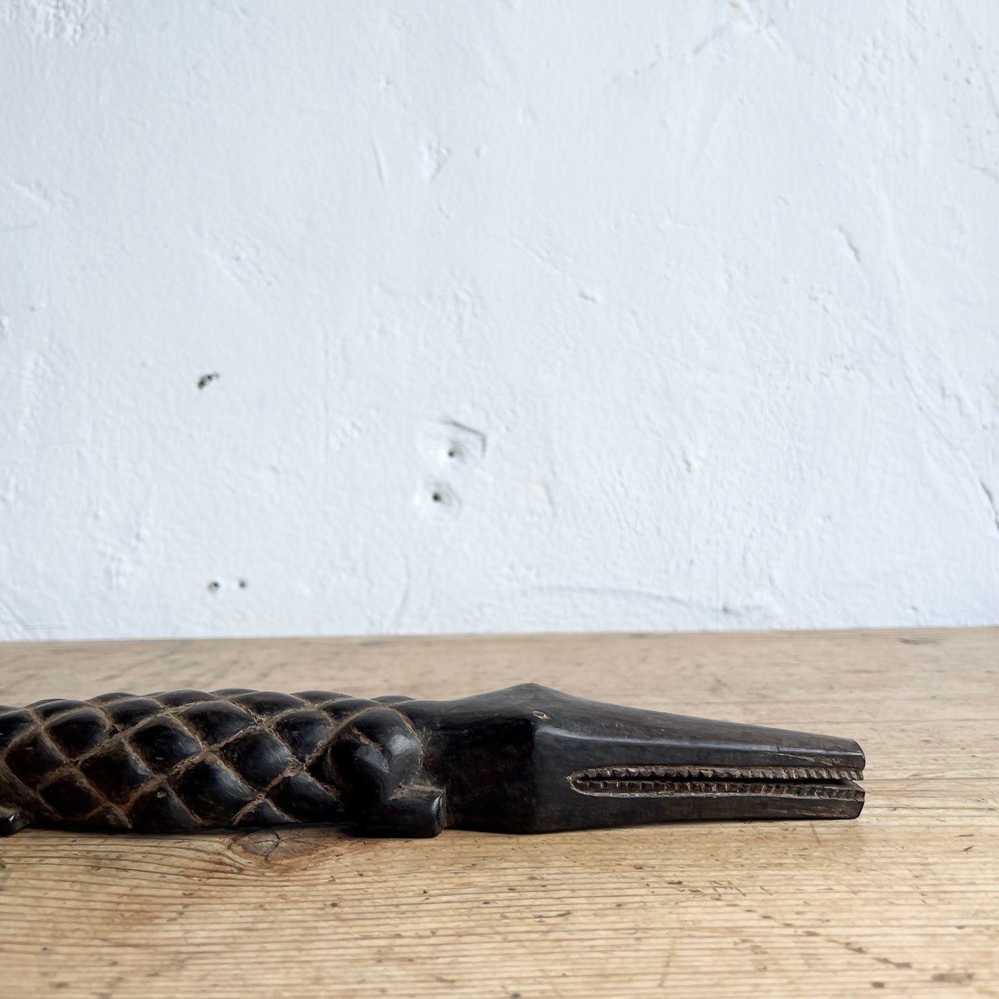 Vintage Hand Carved Wooden Crocodile