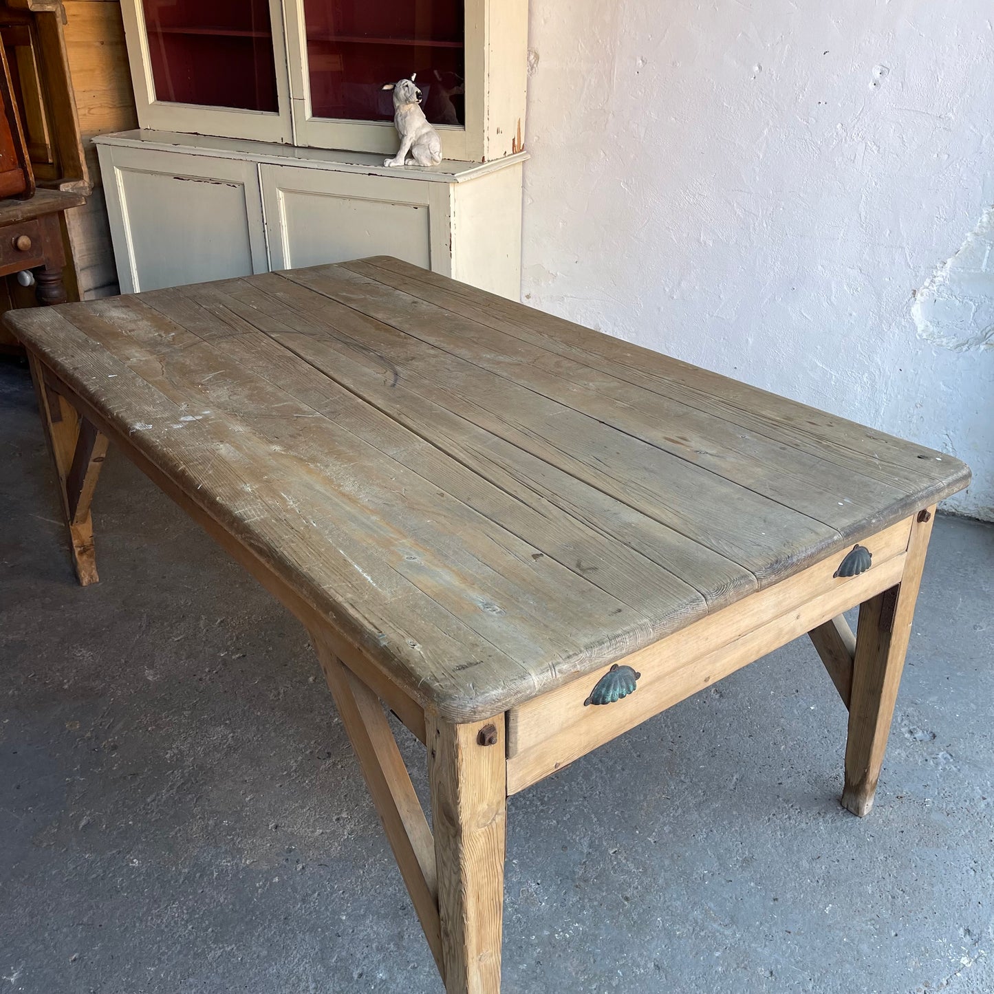 Antique Pine Farmhouse Table - #2040
