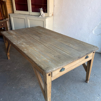 Antique Pine Farmhouse Table - #2040