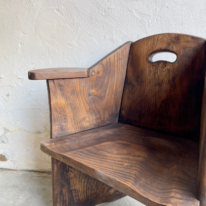 A Pair Of Vintage Elm Armchairs - #1865