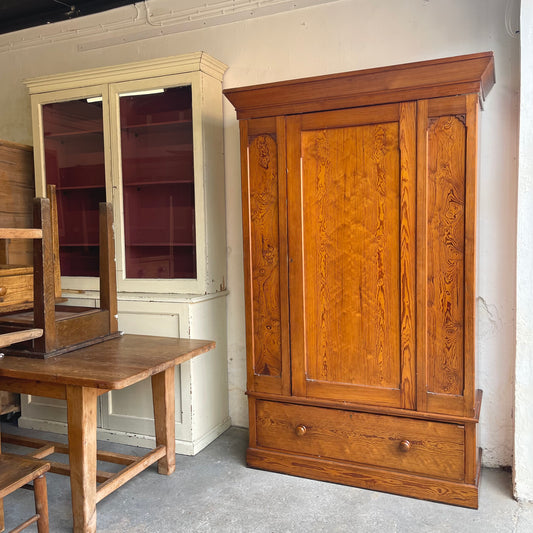 Antique Pitch Pine Wardrobe - #2093