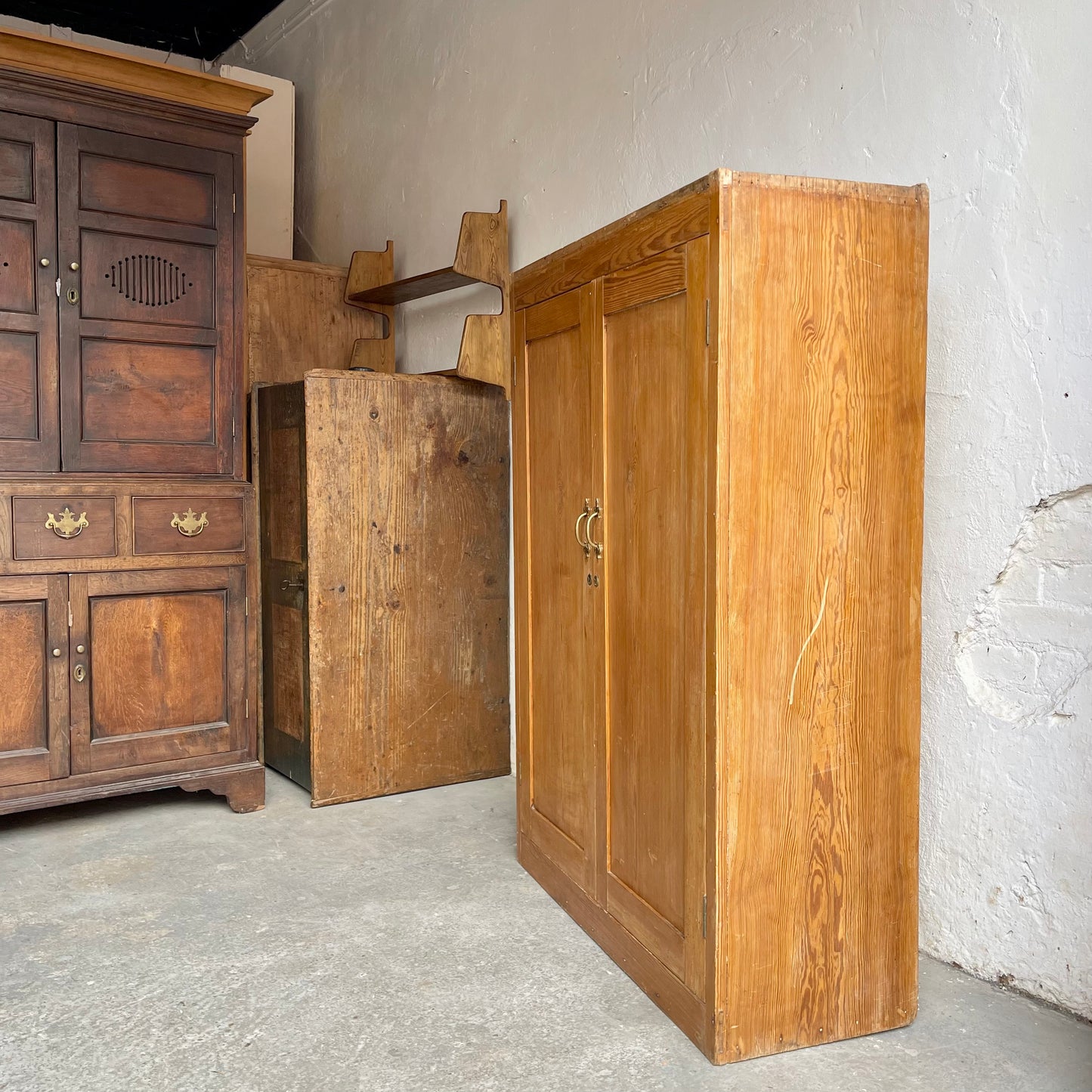 Antique Pine Wardrobe - #1834