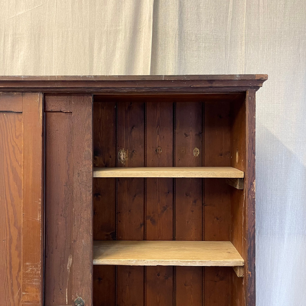 Pitch Pine Sliding Door Cupboard - #2419