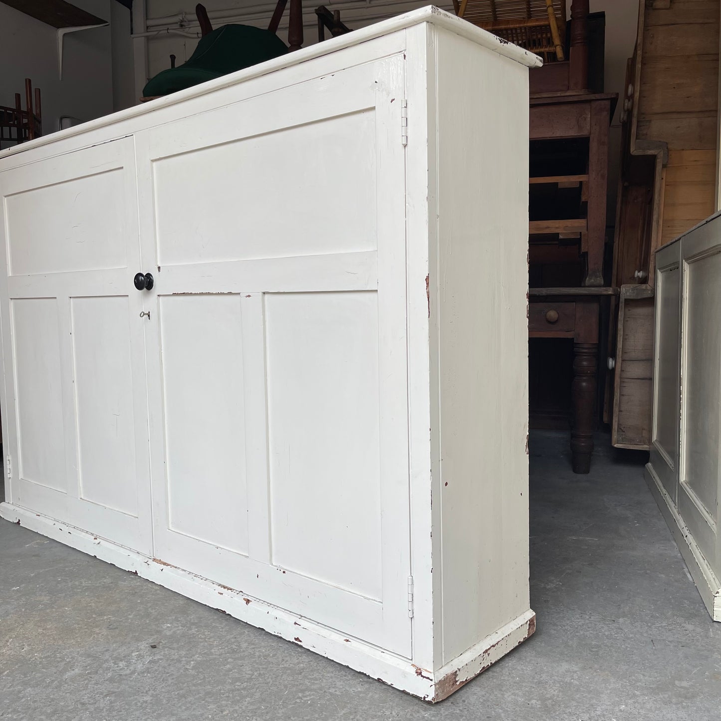 Antique Pine Painted Cupboard - #1977