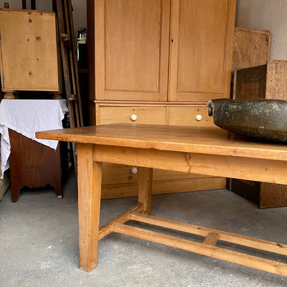 Antique 8ft Irish Pine Dairy Table - #1871