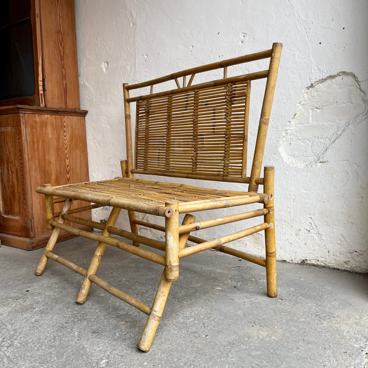 Vintage Folding Bamboo Bench