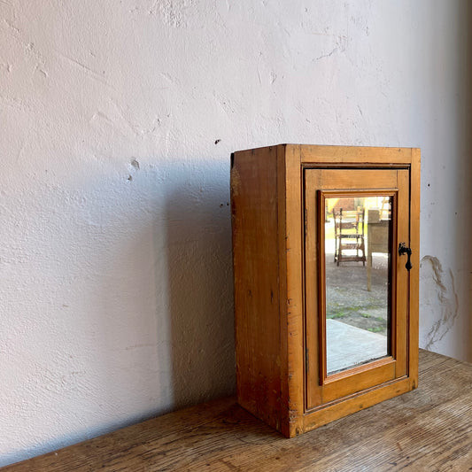 Antique Pine Mirrored Cupboard - #2033
