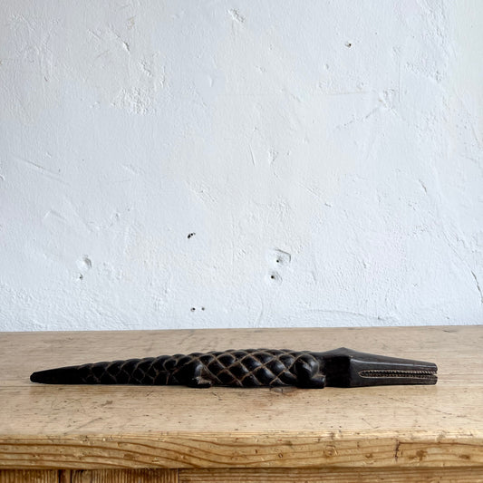 Vintage Hand Carved Wooden Crocodile