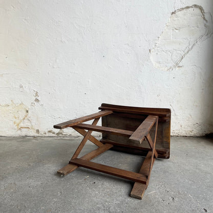 Vintage Minimalist Wooden Stool - #2058