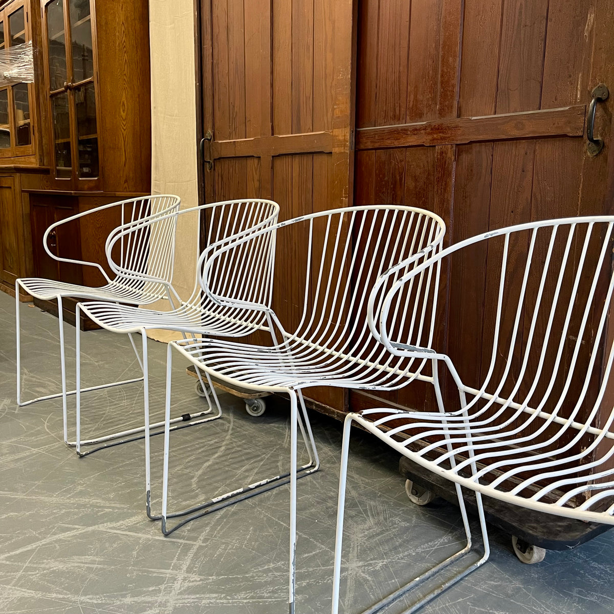 Set of Four Metal Painted Chairs - #2403