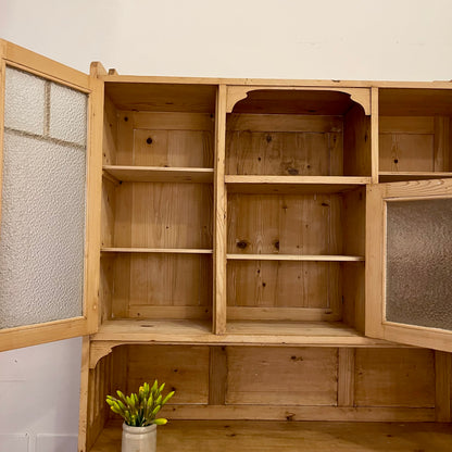 Antique Pine Glazed Cupboard - #1867