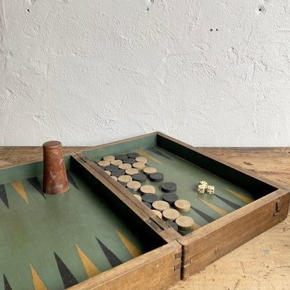 Vintage Chess + Backgammon Board - #2095