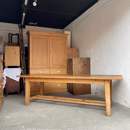 Antique 8ft Irish Pine Dairy Table - #1871