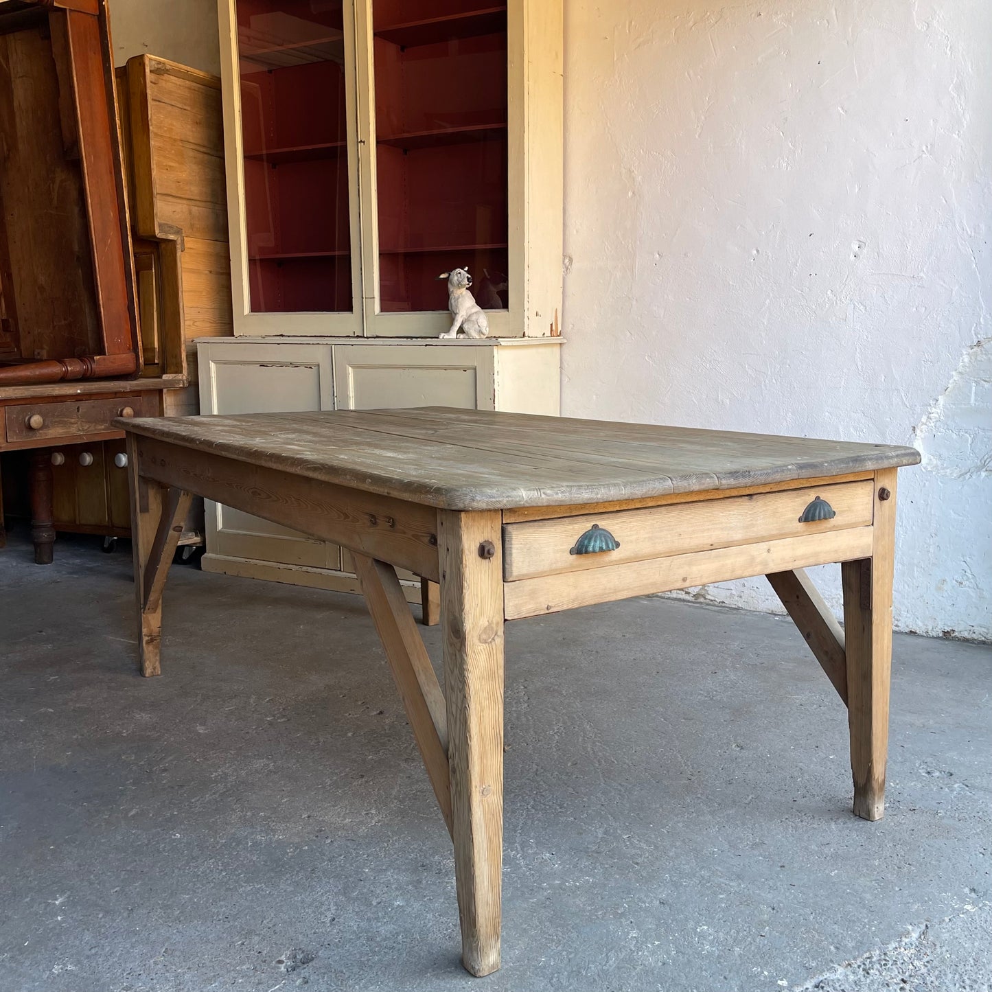 Antique Pine Farmhouse Table - #2040