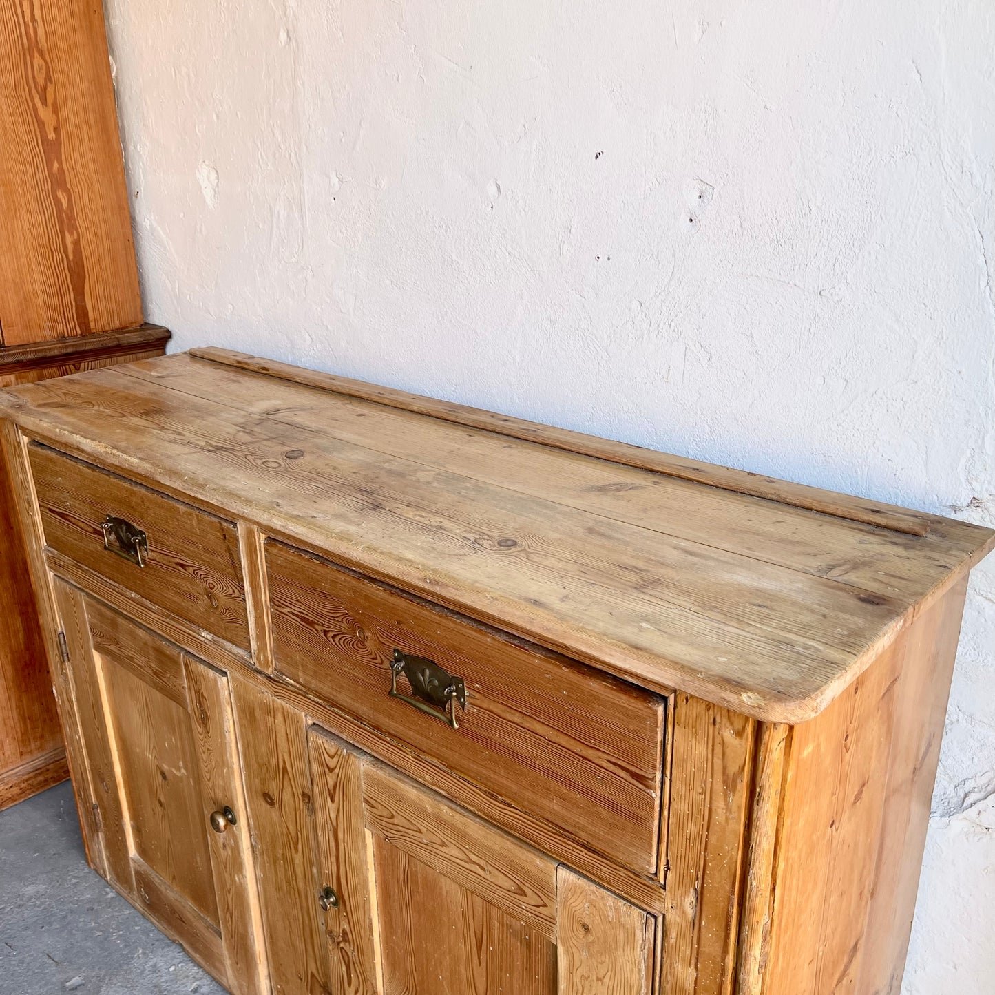 Unrestored Antique Pine Dresser Base -#1552