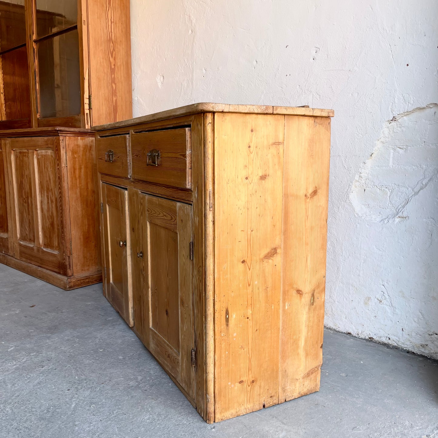Unrestored Antique Pine Dresser Base -#1552