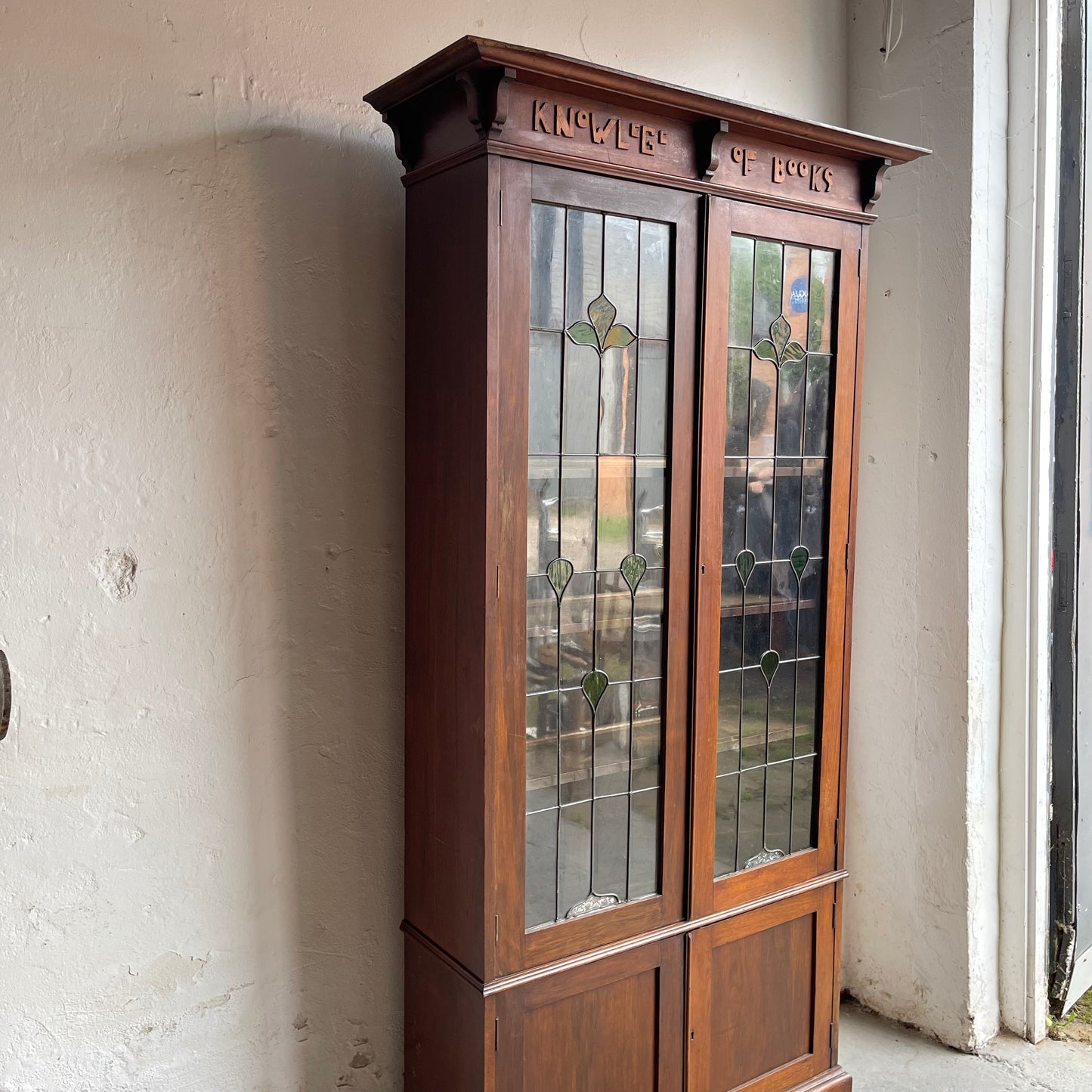 Antique Oak Arts + Crafts Bookcase - #1828