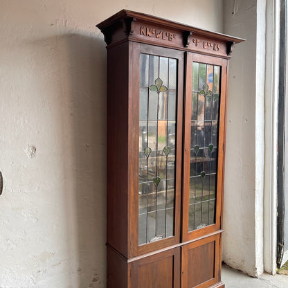 Antique Oak Arts + Crafts Bookcase - #1828