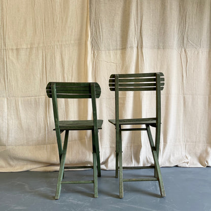 Vintage Painted Wooden Folding Chairs - #2191b