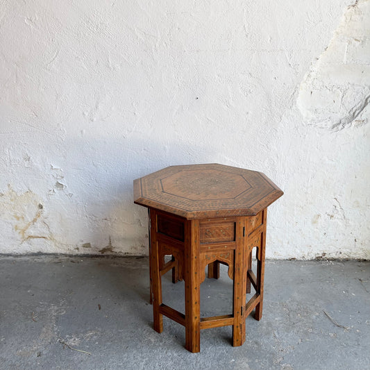 Anglo Indian Brass Inlay Table - #1543