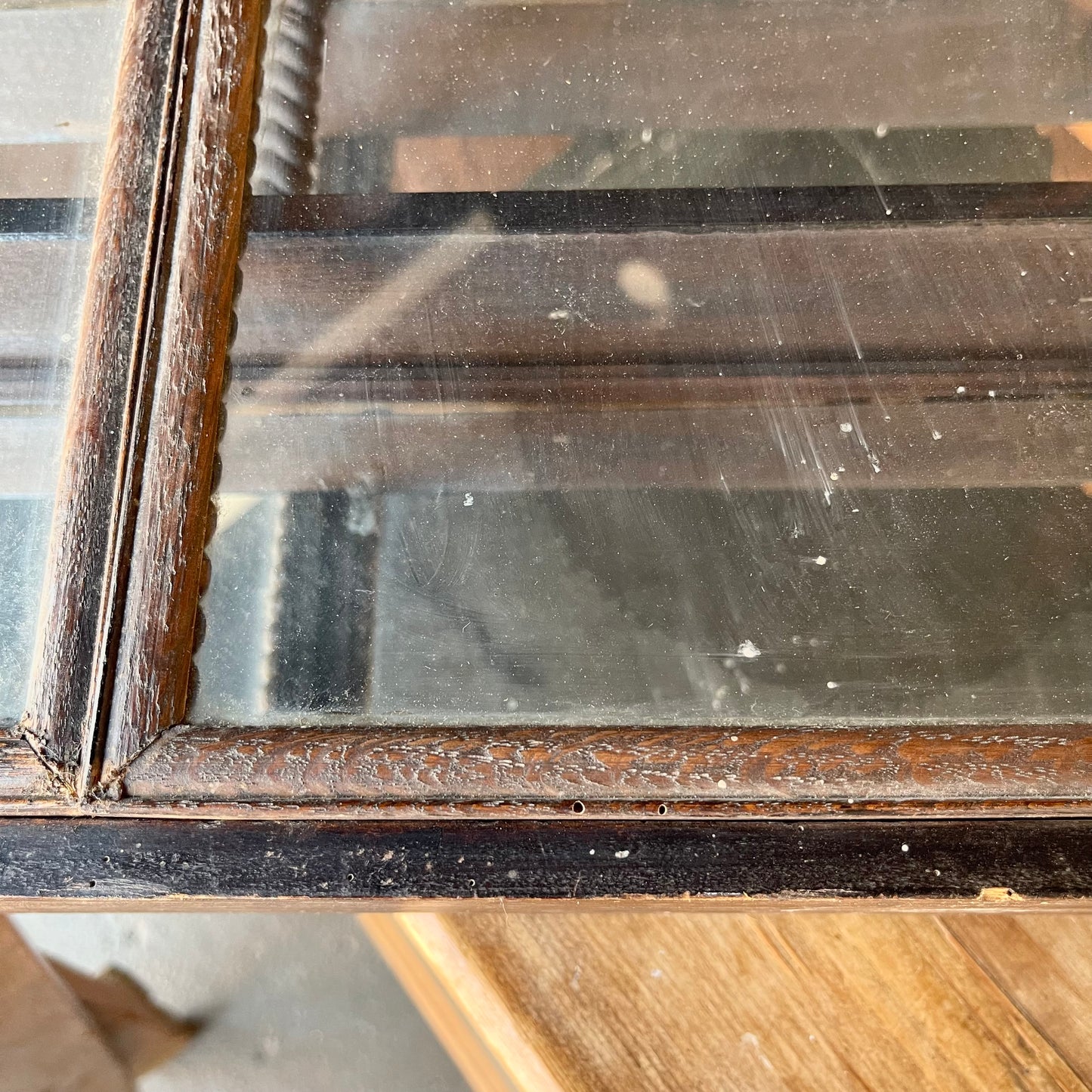 Antique Glazed Wall Cabinet - #2118