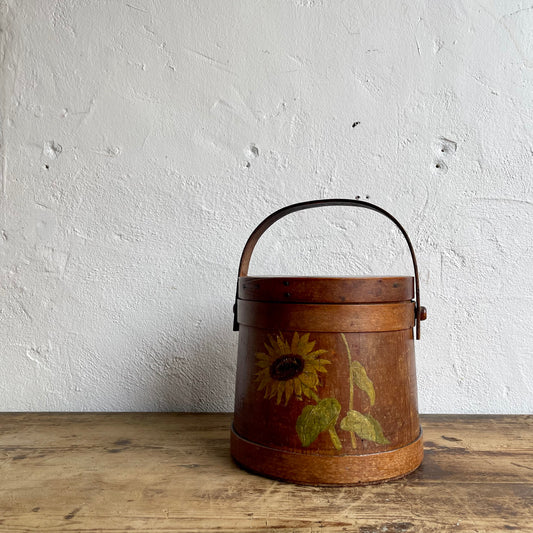Vintage Hand Painted Firkin Bucket - #1997