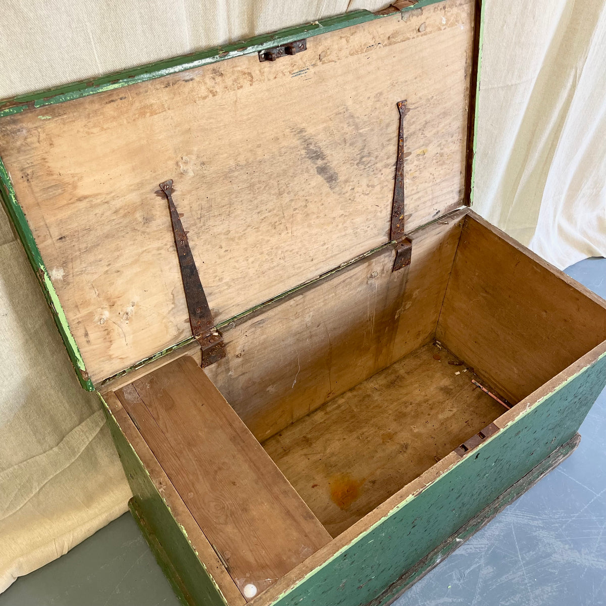Antique Pine Painted Blanket Box - #2320