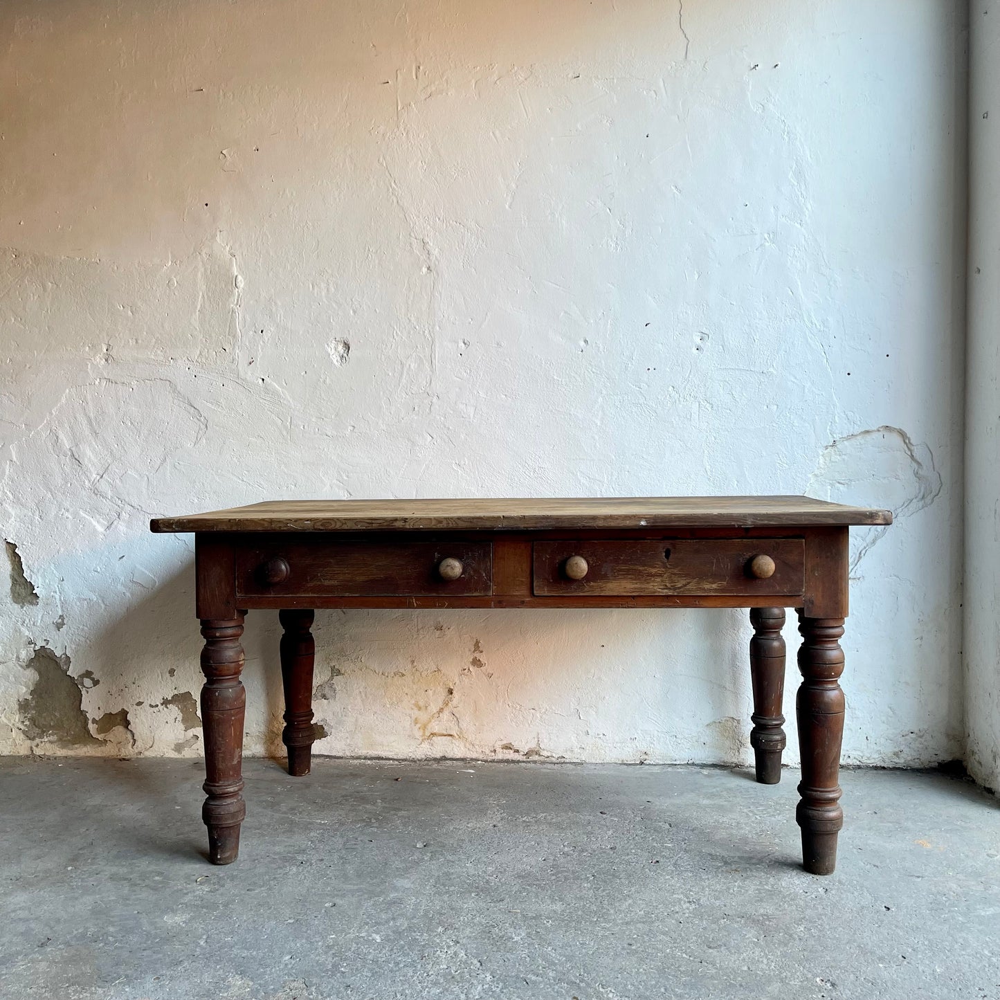Antique Victorian Scrub Top Table - #1874