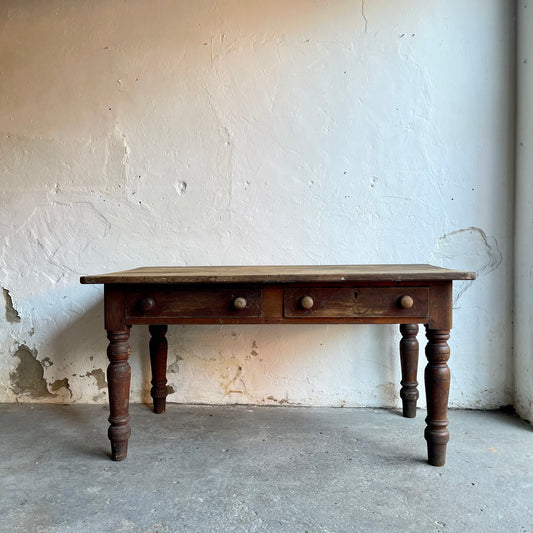 Antique Victorian Scrub Top Table - #1874