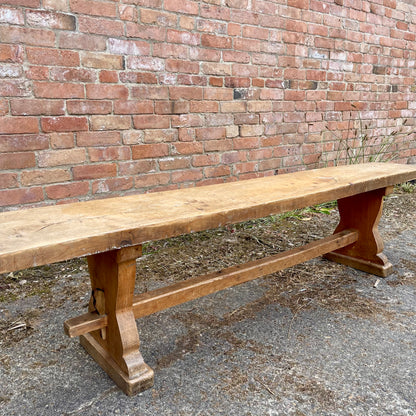 Antique Pine Table + Bench Set - #1407