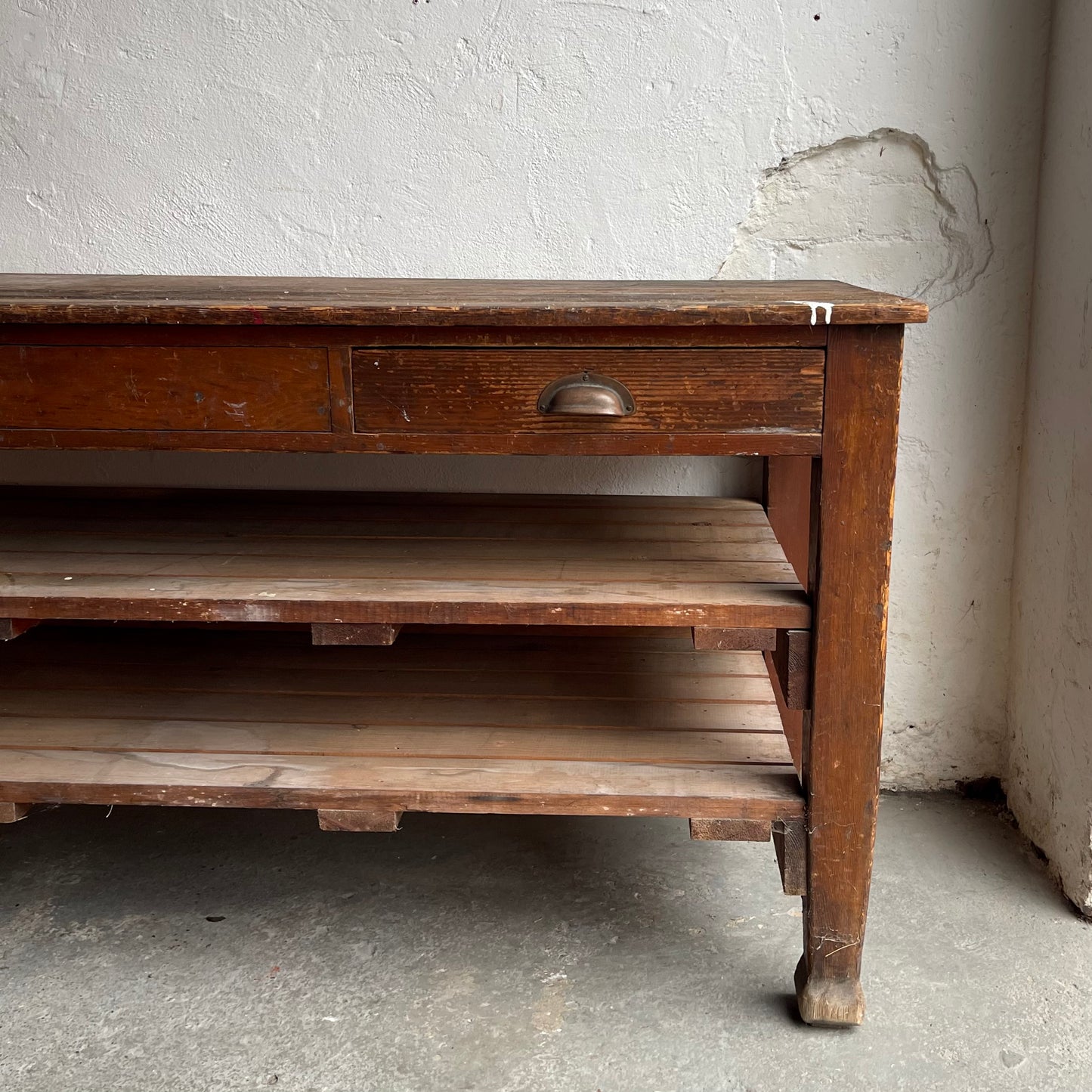 Antique Pine Workbench - #1868