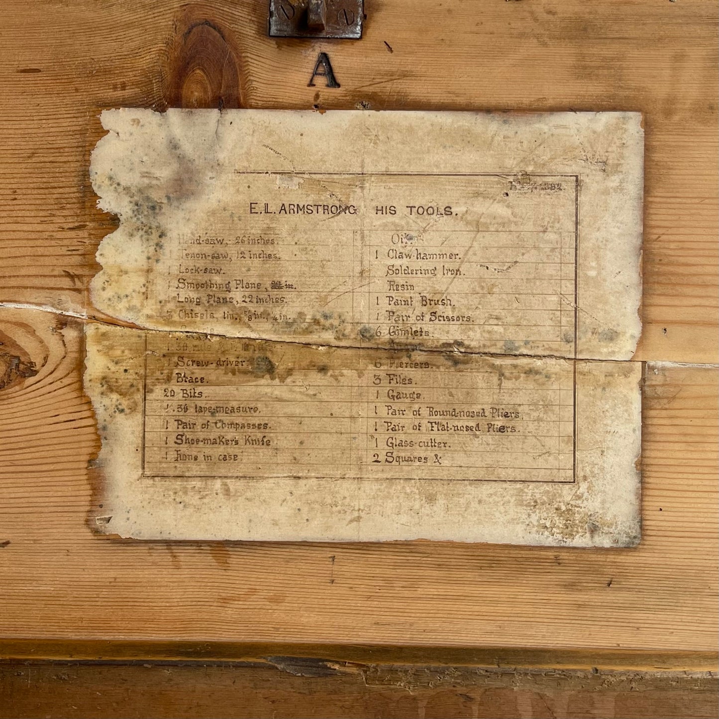 Antique Pine Toolbox - #2027