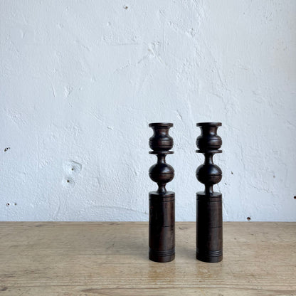 Vintage Hand Turned Candlesticks