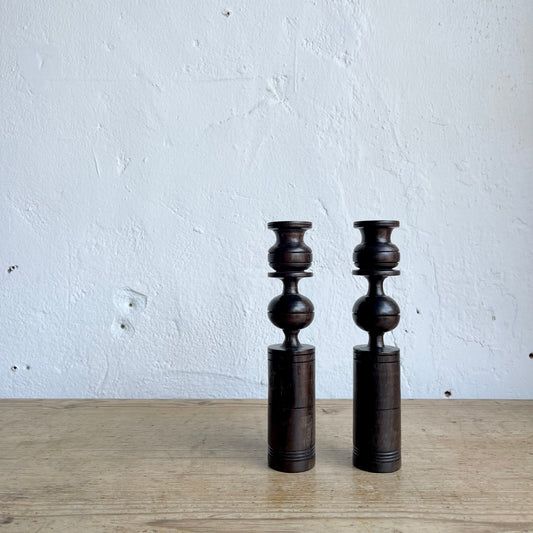 Vintage Hand Turned Candlesticks