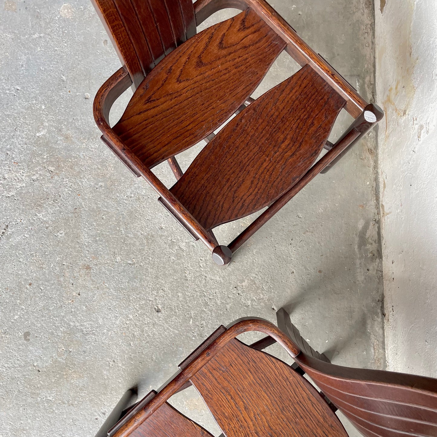 Vintage Allmilmo Brutalist Oak Chairs - #1853