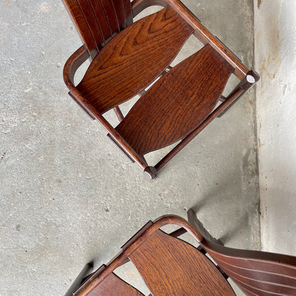 Vintage Allmilmo Brutalist Oak Chairs - #1853