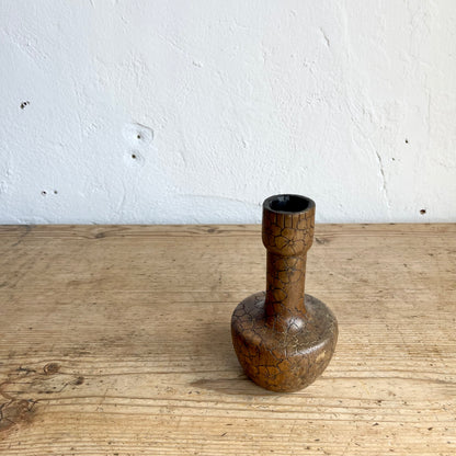 Vintage Engraved Wooden Candlestick