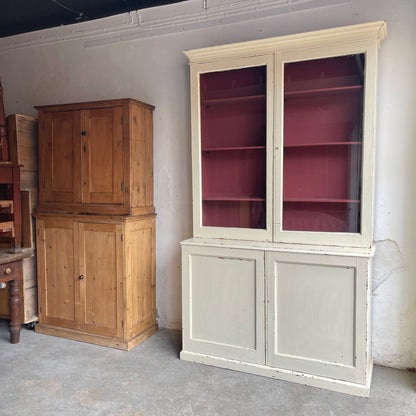 Antique Painted Glazed Cupboard - #1929