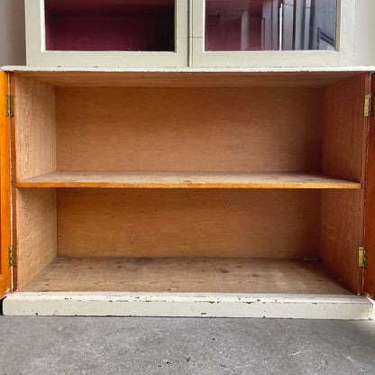 Antique Painted Glazed Cupboard - #1929