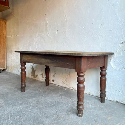 Antique Victorian Scrub Top Table - #1874