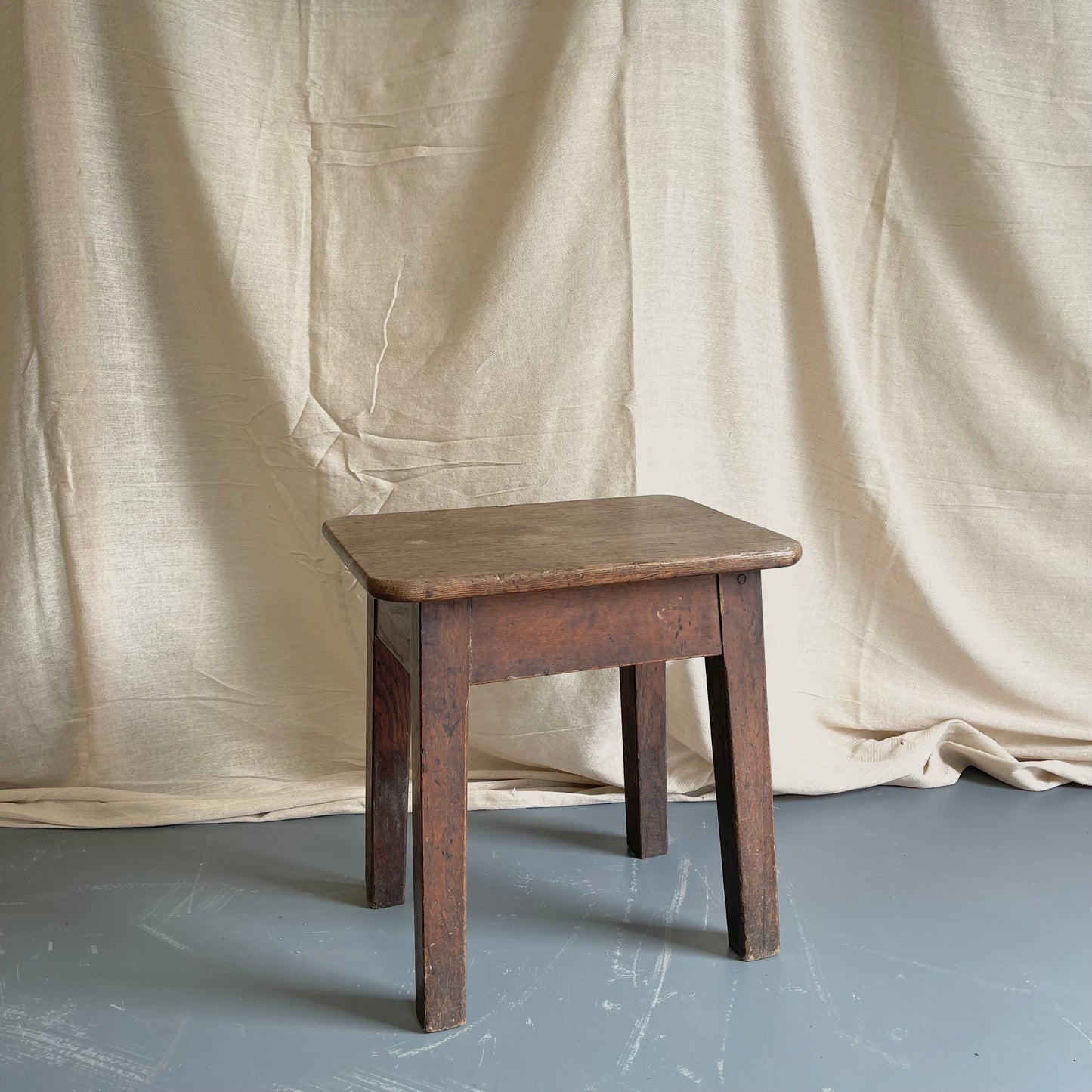 Vintage Oak Stool/Side Table - #2175