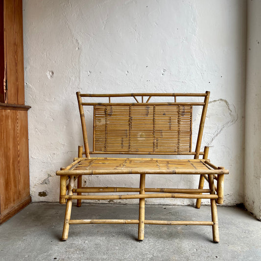 Vintage Folding Bamboo Bench