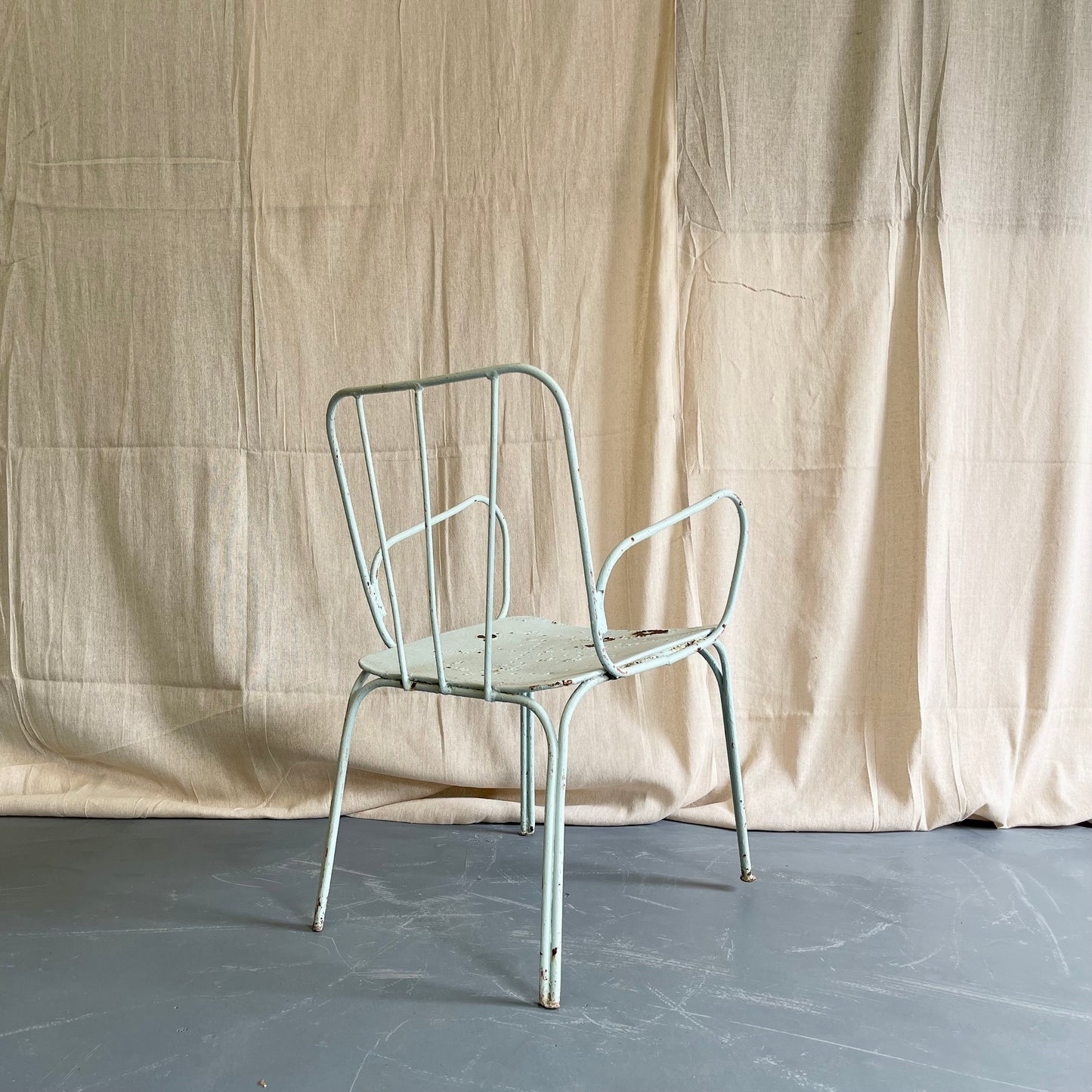 Antique Painted Iron Armchairs - #2195