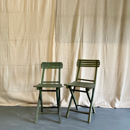 Vintage Painted Wooden Folding Chairs - #2191b
