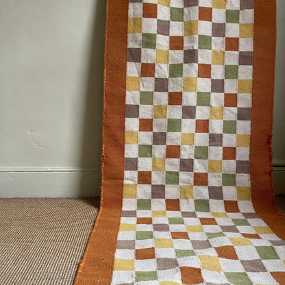 Vintage Checkered Wool Runner - #1955