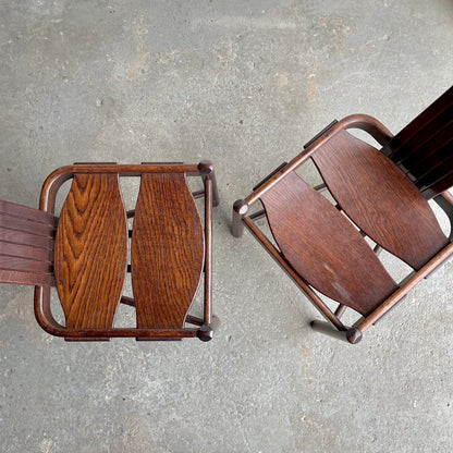 Vintage Allmilmo Brutalist Oak Chairs - #1853