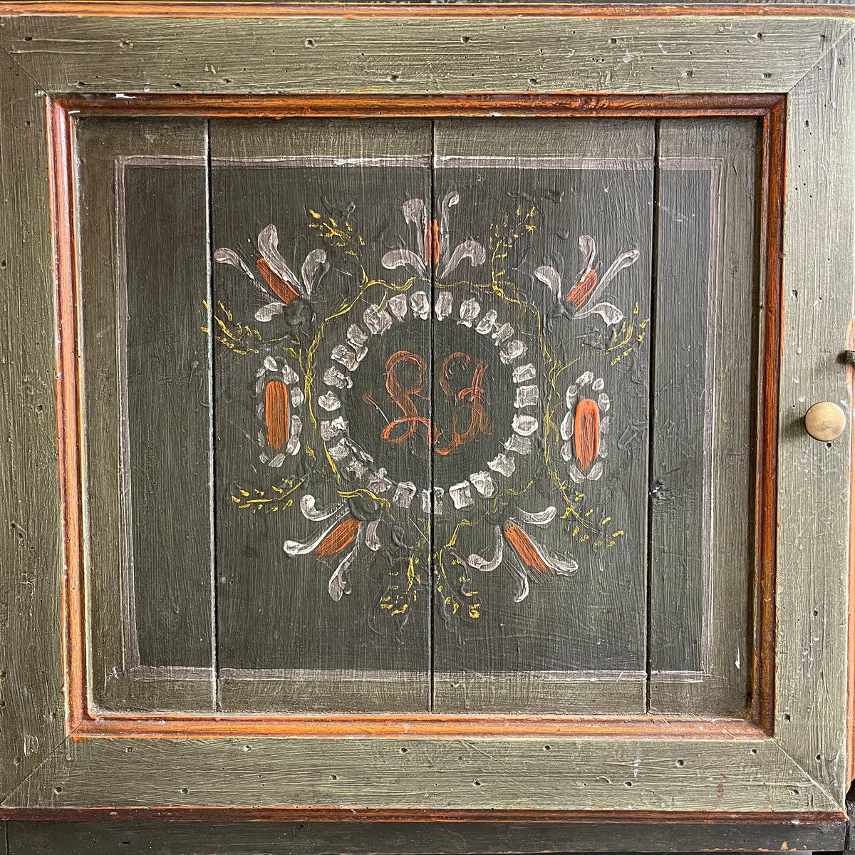 Folk Art Painted Farmhouse Dresser - #2342