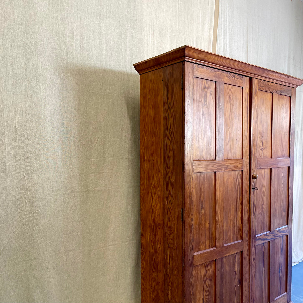 Antique Pitch Pine English School Cupboard - #2402