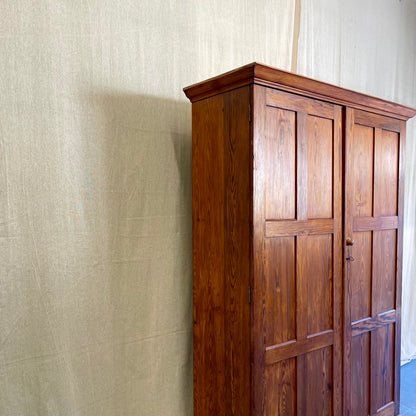 Antique Pitch Pine English School Cupboard - #2402