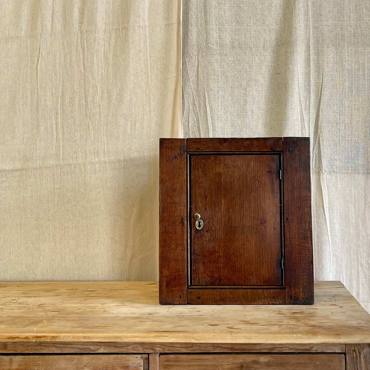 Antique Oak Wall Cupboard - #2201